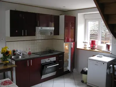 Cuisine ou kitchenette dans l'établissement Gîte Aristide Mont Saint Michel
