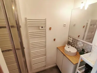 Cuisine ou kitchenette dans l'établissement F2 - 30m2 Face à la mer