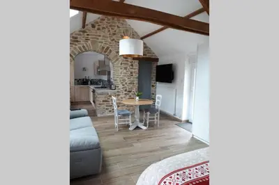 Télévision ou salle de divertissement dans l'établissement La Rose des Vents Côte des Isles