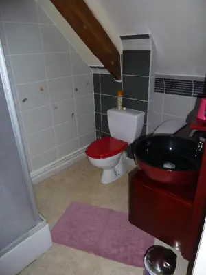 Salle de bains dans l'établissement Les Pres-Salés
