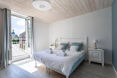 Un ou plusieurs lits dans un hébergement de l'établissement Ker Roz - Belle maison 3 chambres- Proche Mer-Port