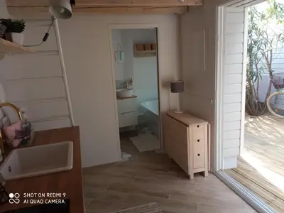 Un ou plusieurs lits dans un hébergement de l'établissement Charmant logement T2 à 2 pas de la mer