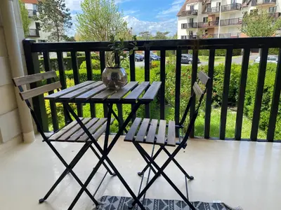 Balcon ou terrasse dans l'établissement La Fleur Marine Classé 3 étoiles - Accès direct mer Cabourg