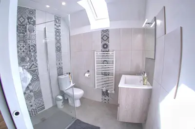 Salle de bains dans l'établissement Au pré des acajous