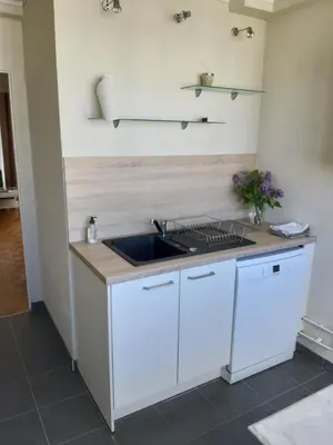 Cuisine ou kitchenette dans l'établissement Appartement lumineux idéalement situé à proximité de musées équipements sportifs salle de spectacle commerces