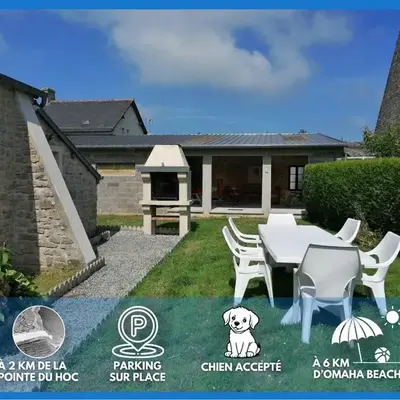 L Ancre Maison séjour spacieux lumineux avec jardin et extérieur aménagé terrain de petanque proche Omaha beach