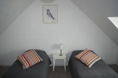 Coin salon dans l'établissement Gîte de la Grève