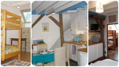 Cuisine ou kitchenette dans l'établissement Gîte La Bulle En Baie, proche Mont Saint-Michel, au calme, pour 4 pers