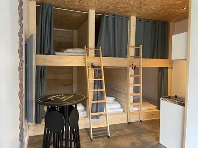 Cuisine ou kitchenette dans l'établissement Gite l'Atelier