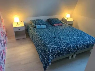 Un ou plusieurs lits dans un hébergement de l'établissement La Dunette Port Guillaume - Cabourg -piscine et mer à pied