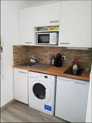 Cuisine ou kitchenette dans l'établissement Apt With Balcony At 350 m From The Beach