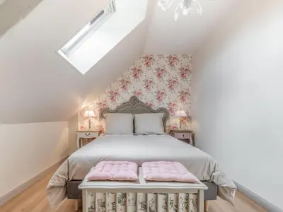 Un ou plusieurs lits dans un hébergement de l'établissement Holiday Home Cottage du Hamel es Clos by Interhome