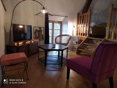 Télévision ou salle de divertissement dans l'établissement Gîte Baie Bonheur
