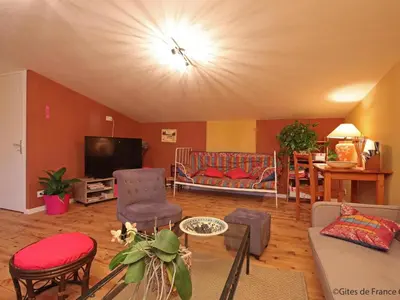 Télévision ou salle de divertissement dans l'établissement Grande maison familiale avec jardin et animaux acceptés près de la voie verte - FR-1-497-132
