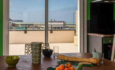 Balcon ou terrasse dans l'établissement Babord, appt avec terrasse et vue mer