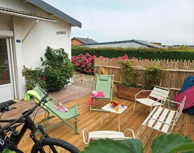 Balcon ou terrasse dans l'établissement Les heures tranquilles - Vue mer - 50m de la plage