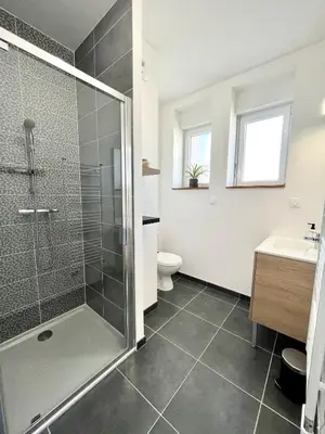 Salle de bains dans l'établissement Errakis, Joli studio secteur Hippodrome