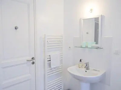 Salle de bains dans l'établissement Gite Le Chevalier
