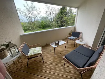 Balcon ou terrasse dans l'établissement Splendide appartement 40m2 familial cabourg