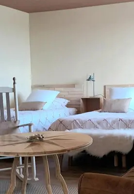 Un ou plusieurs lits dans un hébergement de l'établissement Manoir de Pierreville