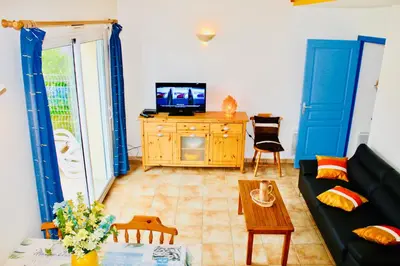 Télévision ou salle de divertissement dans l'établissement Les Oiseaux