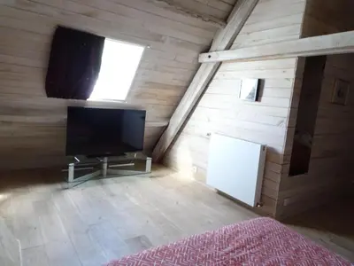 Télévision ou salle de divertissement dans l'établissement Manor in Cotentin with Historic Charm