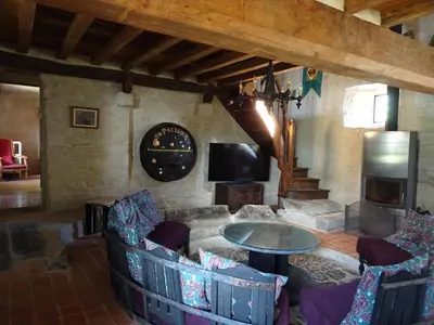 Coin salon dans l'établissement Manor in Cotentin with Historic Charm
