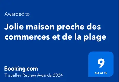 Certificat, récompense, panneau ou autre document affiché dans l'établissement Jolie maison proche des commerces et de la plage