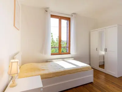 Un ou plusieurs lits dans un hébergement de l'établissement Holiday Home Le Mimosa Normand by Interhome