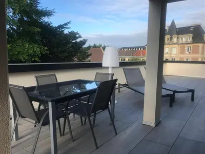 Balcon ou terrasse dans l'établissement Aux Grès des Vagues