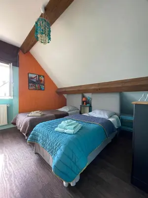 Un ou plusieurs lits dans un hébergement de l'établissement Chambres d'Hôtes Lefoulon