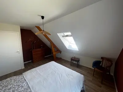 Un ou plusieurs lits dans un hébergement de l'établissement La villa Noukey à 150m de la plage et des cabines