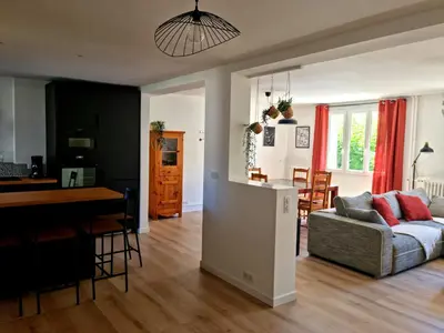Coin salon dans l'établissement Appartement Cosy Caen