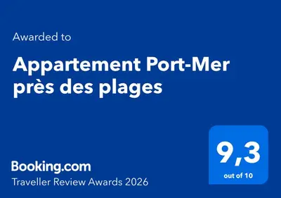 Certificat, récompense, panneau ou autre document affiché dans l'établissement Appartement Port-Mer près des plages