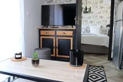 Télévision ou salle de divertissement dans l'établissement L'antichambre, neuf avec jardin à 100m de la mer
