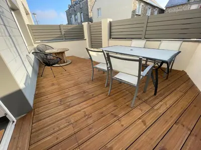 Balcon ou terrasse dans l'établissement Maison centre bourg à 50m de la plage