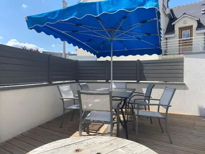 Balcon ou terrasse dans l'établissement Maison centre bourg à 50m de la plage