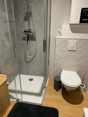 Salle de bains dans l'établissement Gîte mont-blan