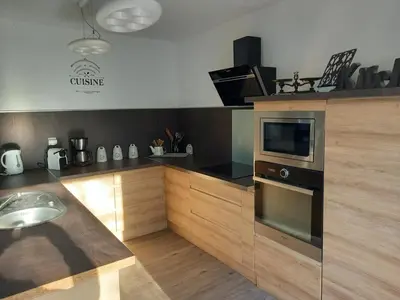 Cuisine ou kitchenette dans l'établissement Le Hamelinet