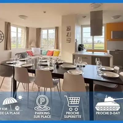 Les sables d'or Grand apt lumineux bien équipé 1er étage vue panoramique sur campagne près superette