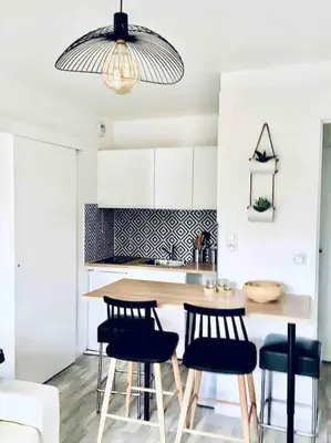 Cuisine ou kitchenette dans l'établissement Cabourg T2 tout neuf Accès direct mer Grand balcon