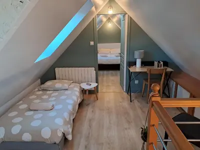 Un ou plusieurs lits dans un hébergement de l'établissement Gîte Anna du Mont-saint-Michel