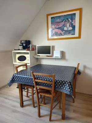 Cuisine ou kitchenette dans l'établissement Studio au 2e étage de notre maison de ville