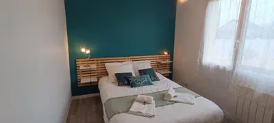 Un ou plusieurs lits dans un hébergement de l'établissement Auva - SILS Maison 48 m2 à 5 minutes à pied de la plage