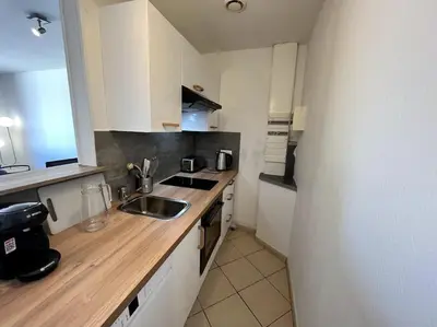 Cuisine ou kitchenette dans l'établissement Auva - SILS Maison 48 m2 à 5 minutes à pied de la plage