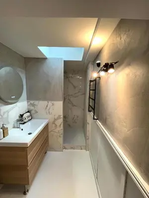 Salle de bains dans l'établissement Le 7