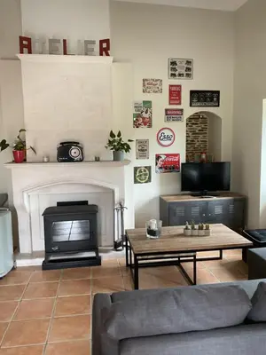 Coin salon dans l'établissement Gite 