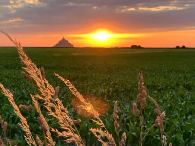 Lever ou coucher de soleil vu de le B&B/chambre d'hôtes ou à proximité