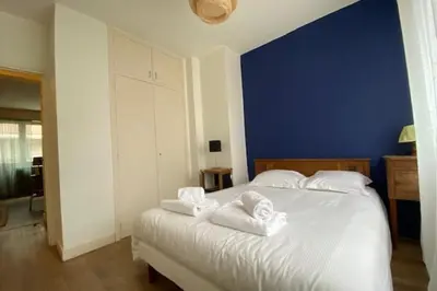 Un ou plusieurs lits dans un hébergement de l'établissement Charming 44m near downtown