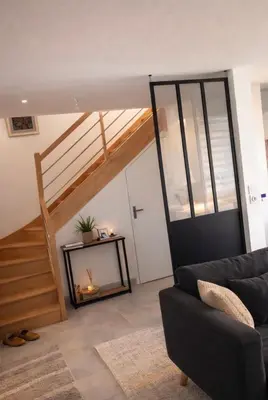 Coin salon dans l'établissement Belle maison neuve à 5 mn de la plage